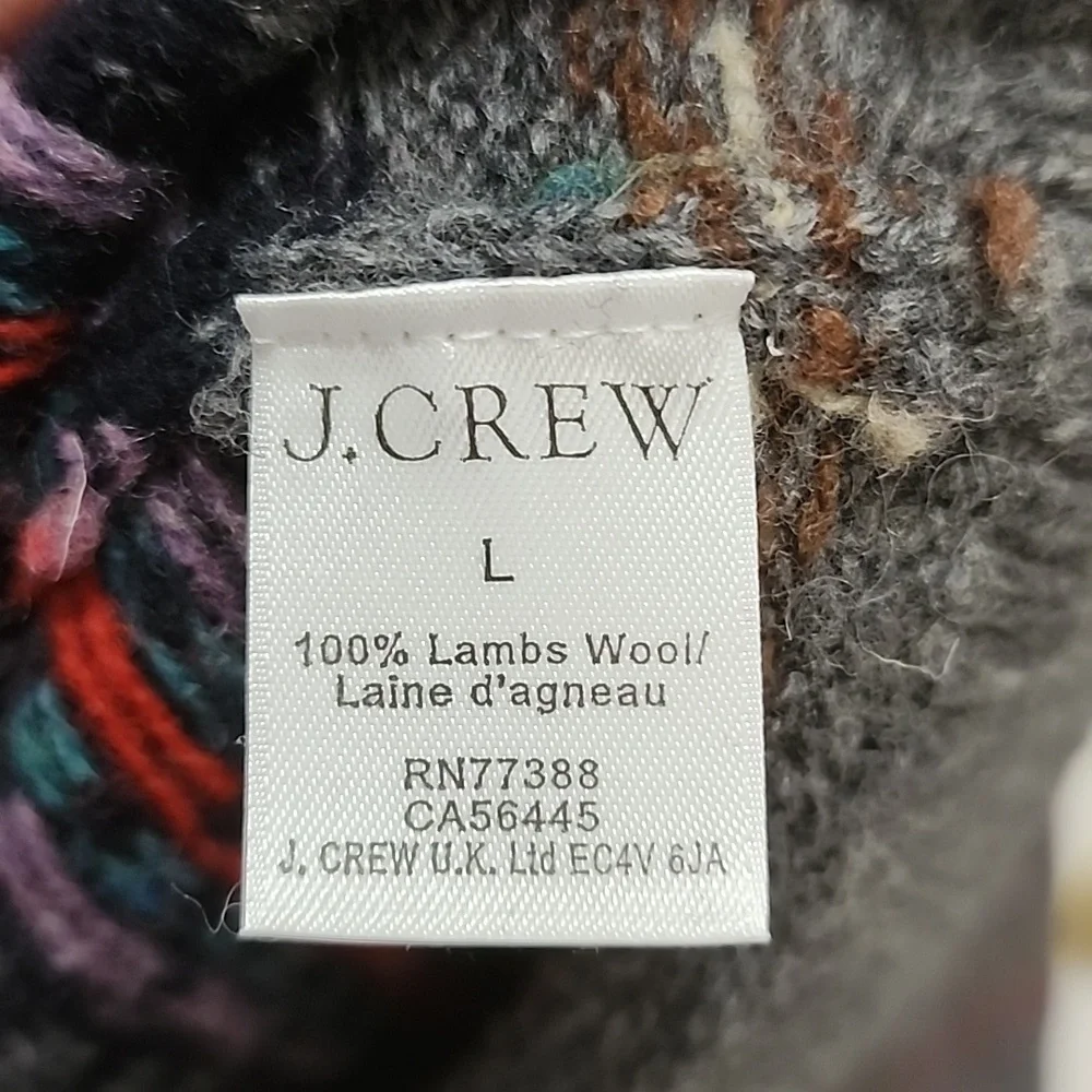 J. Crew Fair Isle 100% lambs wool sweater size L